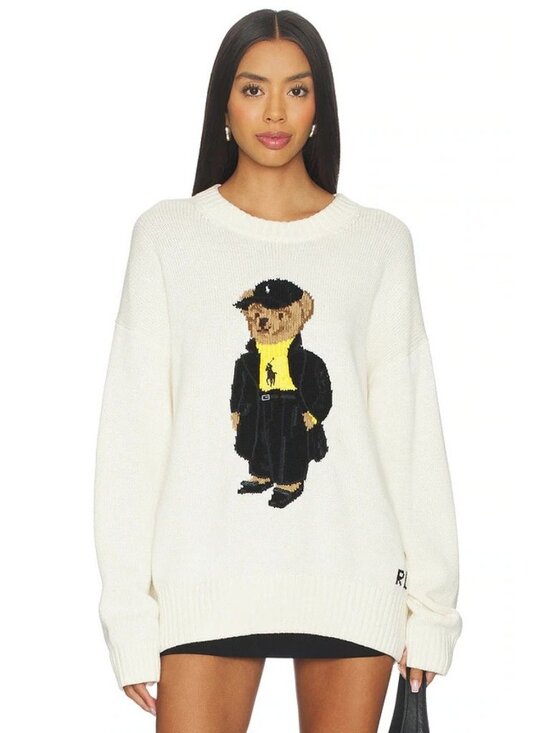 Polo Ralph Lauren Sweaters - Polo Ralph Lauren Polo Bear Cotton Crewneck Sweater Clubhouse Cream Multi